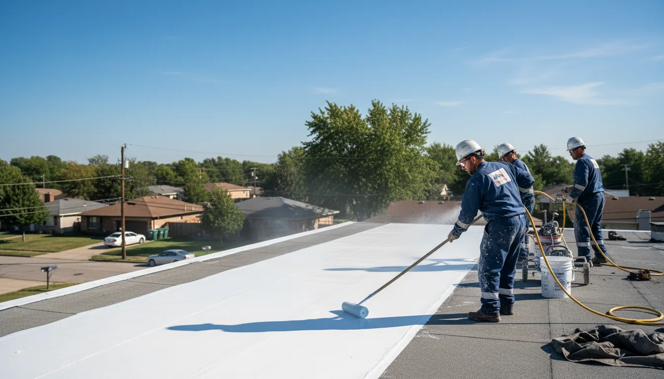 Commercial roof coating in Dawson, IL near me